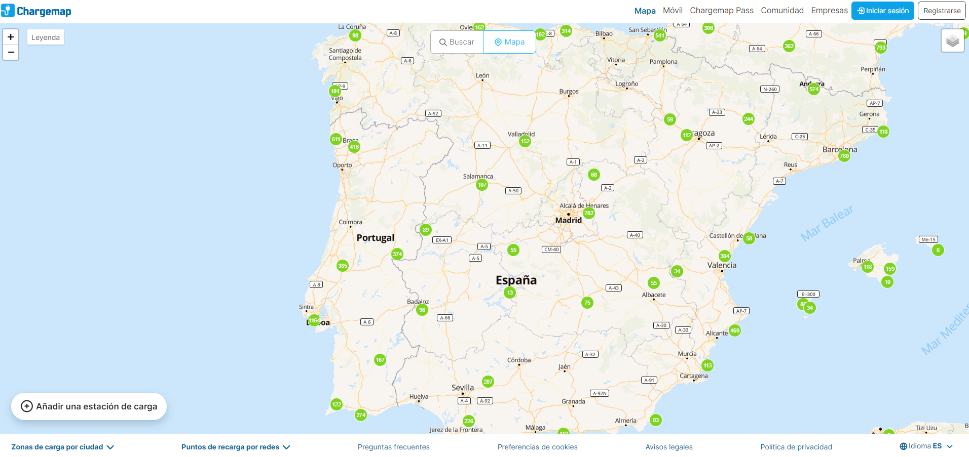Charge Map App para motos electrica